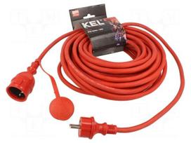 Extension lead | H05RR-F | 3G2.5mm2 | 20m | rubber | red | Sockets no: 1