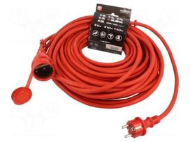 Extension lead | H05RR-F | 3G2.5mm2 | 30m | rubber | red | Sockets no: 1