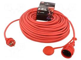 Extension lead | H05RR-F | 3G1.5mm2 | 40m | rubber | red | Sockets no: 1