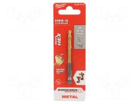 Drill bit | for metal,impact | Ø: 5mm | E6,3mm | 1/4" | 6.3mm