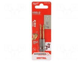 Drill bit | for metal,impact | Ø: 3.2mm | E6,3mm | 1/4" | 6.3mm | 2pcs.