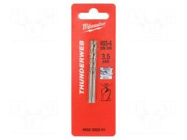 Drill bit | for metal | Ø: 3.5mm | high speed steel grounded HSS-G