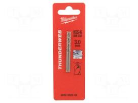 Drill bit | for metal | Ø: 3mm | high speed steel grounded HSS-G