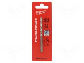 Drill bit | for metal | Ø: 5mm | high speed steel grounded HSS-G