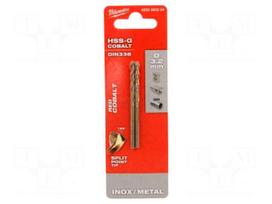 Drill bit | for metal | Ø: 3.2mm | high speed steel cobalt HSS-Co