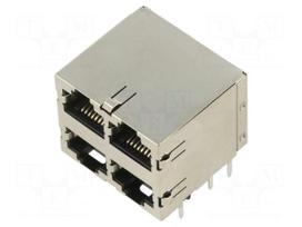 Connector: RJ45 | socket | Plating: gold-plated | PIN: 8 | 8p8c | THT