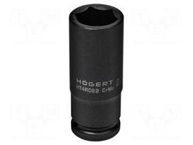 Socket: 6-angles | socket spanner,impact | HEX 22mm | 1/2" | long