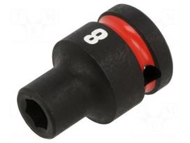 Socket: 6-angles | socket spanner,impact | HEX 8mm | 1/2" | short