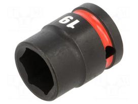Socket: 6-angles | socket spanner,impact | HEX 19mm | 1/2" | short