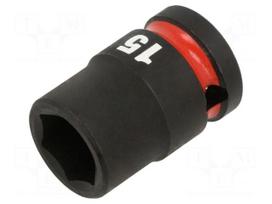 Socket: 6-angles | socket spanner,impact | HEX 15mm | 1/2" | short