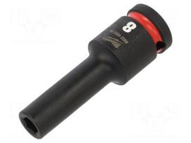 Socket: 6-angles | socket spanner,impact | HEX 8mm | 1/2" | long