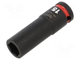 Socket: 6-angles | socket spanner,impact | HEX 15mm | 1/2" | long