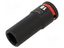 Socket: 6-angles | socket spanner,impact | HEX 18mm | 1/2" | long