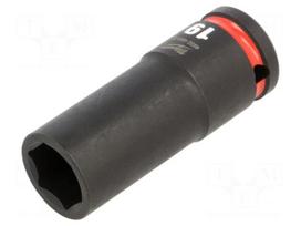 Socket: 6-angles | socket spanner,impact | HEX 19mm | 1/2" | long