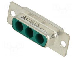 Connector: D-Sub | PIN: 3 | plug | female | straight | THT | 5A | for cable