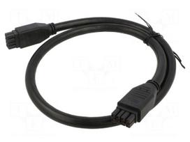 Cable | female | PIN: 8 | 1m | 300V | 11A | Insulation: PVC | black | 2x4