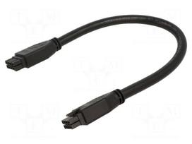 Cable | female | PIN: 8 | 0.5m | 300V | 11A | Insulation: PVC | black | 2x4