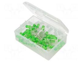 Diode: LED-kit | THT | 5mm | 50pcs | green | 3÷15VDC | plastic box | 7.5mA