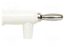 Laboratory connector: 4mm banana | plug | 15A | 60VDC | white | 0.8mm2