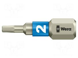 Screwdriver bit | Hex Plus key | HEX 2mm | 1/4" | Overall len: 25mm
