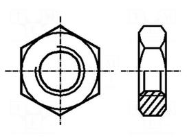 Nut | hexagonal | M2 | 0.4 | steel | Plating: zinc | H: 1.2mm | 4mm | BN 125