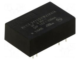 Converter: DC/DC | 3W | Uin: 18÷36VDC | Uout: 15VDC | Iout: 200mA | DIP24