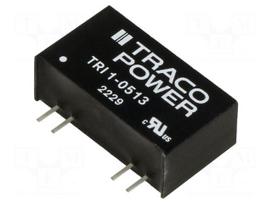 Converter: DC/DC | 1W | Uin: 4.5÷5.5VDC | Uout: 15VDC | Iout: 68mA | SIP8
