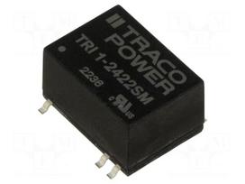 Converter: DC/DC | 1W | Uin: 21.6÷26.4VDC | Uout: 12VDC | Uout2: -12VDC