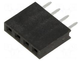 Connector: pin strips | socket | female | PIN: 4 | straight | THT | 2.54mm