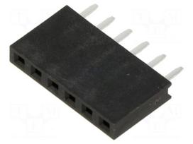 Connector: pin strips | socket | female | PIN: 6 | straight | THT | 2.54mm