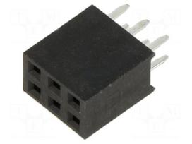 Connector: pin strips | socket | female | PIN: 6 | straight | THT | 2.54mm