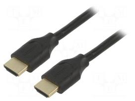 Cable | HDMI plug,both sides | PVC | 2m | black | 30AWG | Core: CCS