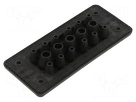 Multigate grommet | black | Holes no: 17 | -40÷90°C | UL94V-0 | IP65