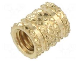 Threaded insert | brass | M3 | BN 37868 | L: 4.72mm | for plastic