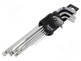 Wrench: hex key-set | spherical | 9pcs.
