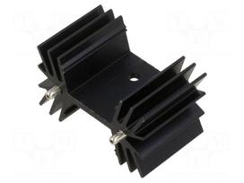 Heatsink: extruded | grilled | black | L: 25.4mm | W: 42mm | H: 25.4mm