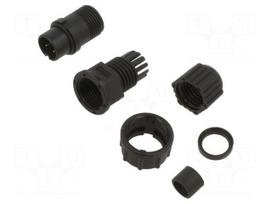 Connector: circular | plug | size B | male | PIN: 3 | 5A | IP67 | 4.5÷6.5mm