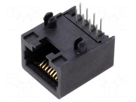 Connector: RJ45 | PIN: 8 | side,angled 90° | for cable | THT | 8p8c