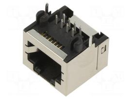 Connector: RJ45 | socket | PIN: 8 | side,angled 90° | for cable | THT