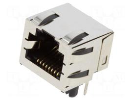 Connector: RJ45 | PIN: 8 | side,angled 90° | THT | gold-plated | 8p8c