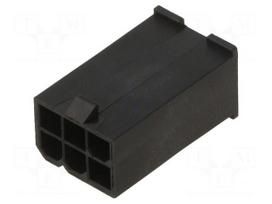 Connector: wire-wire | plug | male | PIN: 6 | crimped | black | 4.2mm
