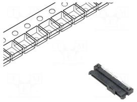 Connector: SATA | socket | female | PIN: 22 | SMT