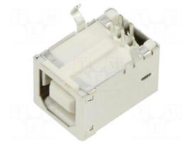 Connector: USB B | socket | on PCBs | THT | PIN: 4 | angled 90° | shielded