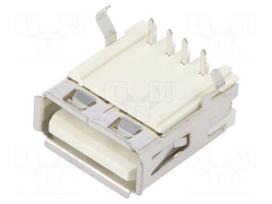 Connector: USB A | socket | on PCBs | THT | PIN: 4 | angled 90° | USB 2.0