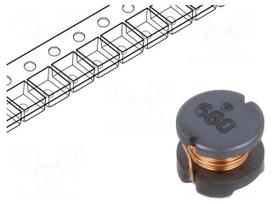 Inductor: wire | SMD | 68uH | 620mA | ±10% | Ø: 5.8mm | 520mΩ | H: 4.8mm