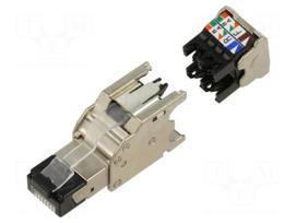 Connector: RJ45 | plug | PIN: 8 | Cat 6a | shielded | 8p8c | 26AWG÷22AWG