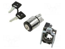 Switch: rotary with key | 22mm | Stabl.pos: 1 | NO | black | none | IP66