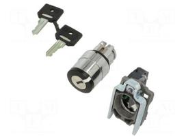 Switch: rotary with key | 22mm | Stabl.pos: 2 | NO | black | none | IP66
