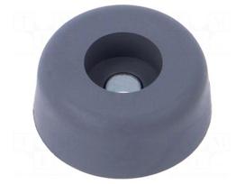 Screw fastened foot | H: 11.1mm | grey | Dim: Ø27mm | Cutout: Ø5.1mm