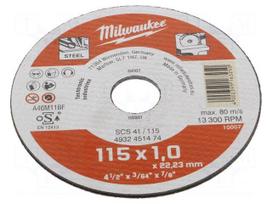 Cutting wheel | Ø: 115mm | Disc thick: 1mm | steel | 22.2mm